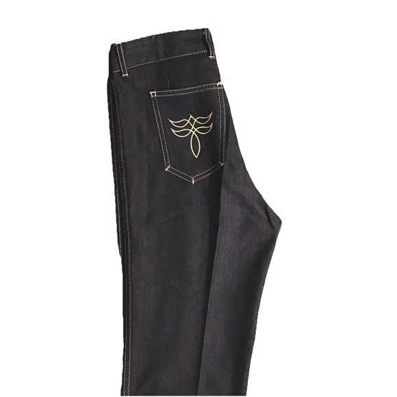 Vintage 70's Saint Germain Jeans Blue Denim Straight Leg Paris Indigo Blue - Picture 5 of 12